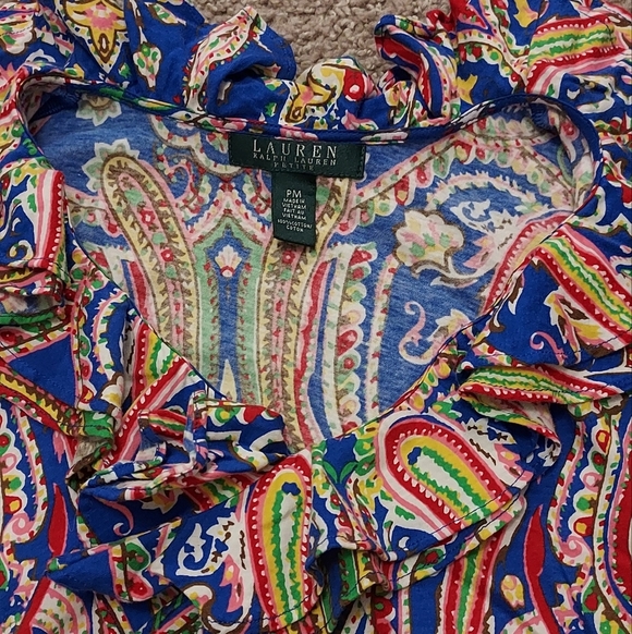 Womans Lauren ralph Lauren multi colored paisley print blouse - Picture 4 of 8